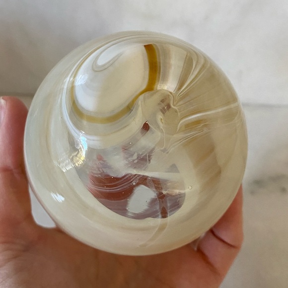 Cream Swirl Glass Jar/Candle Holder/Pencil Holder - Picture 7 of 7